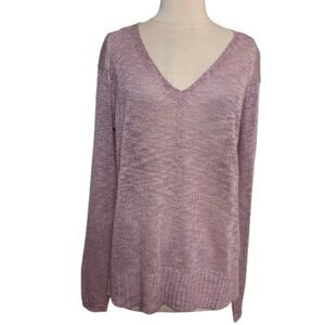 #50 Elan Mauve V-Neck Sweater for Women